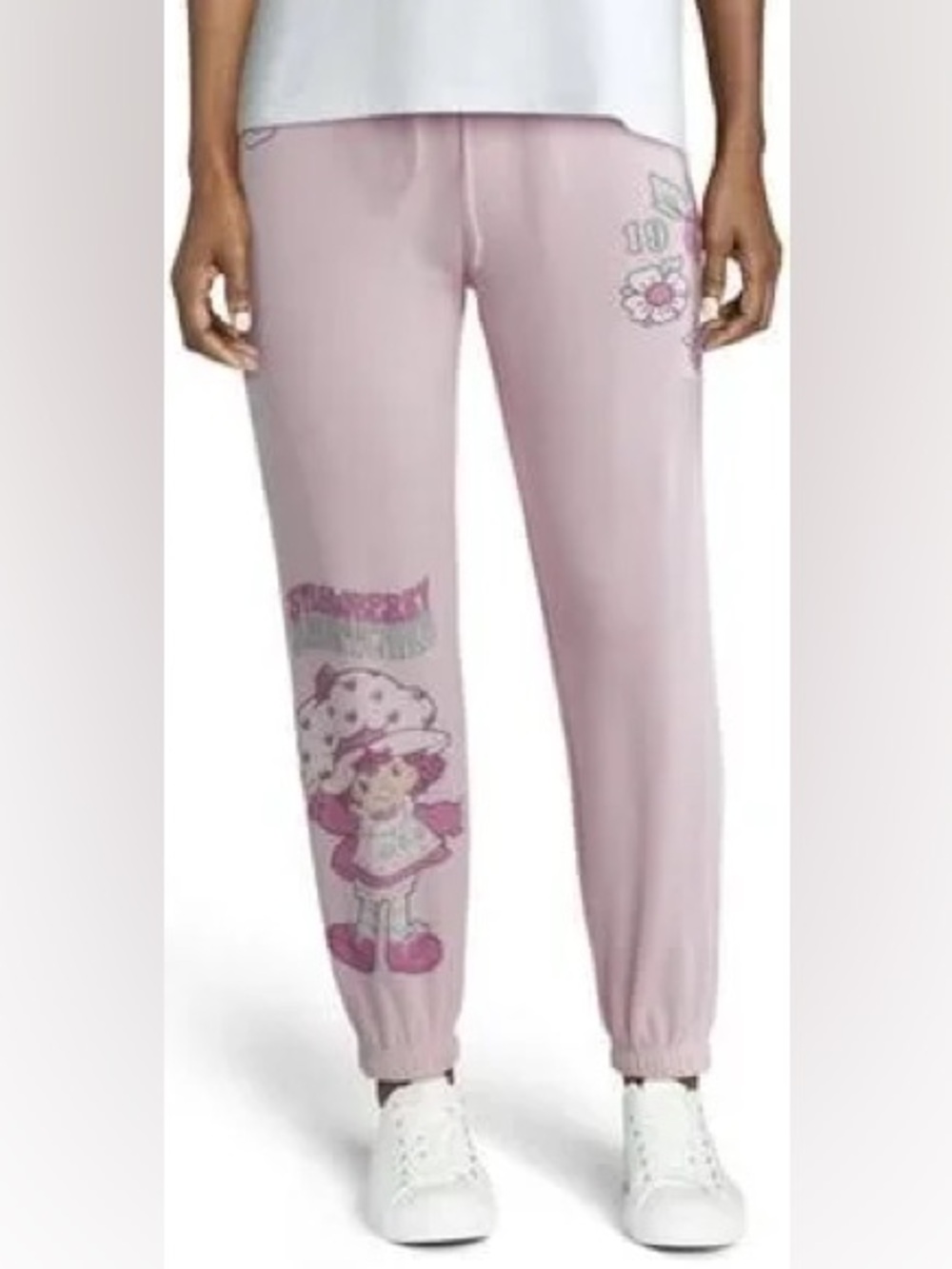 Strawberry Shortcake | Women’s Pink Graphic Pull On Drawstring Sweatpants Sz S